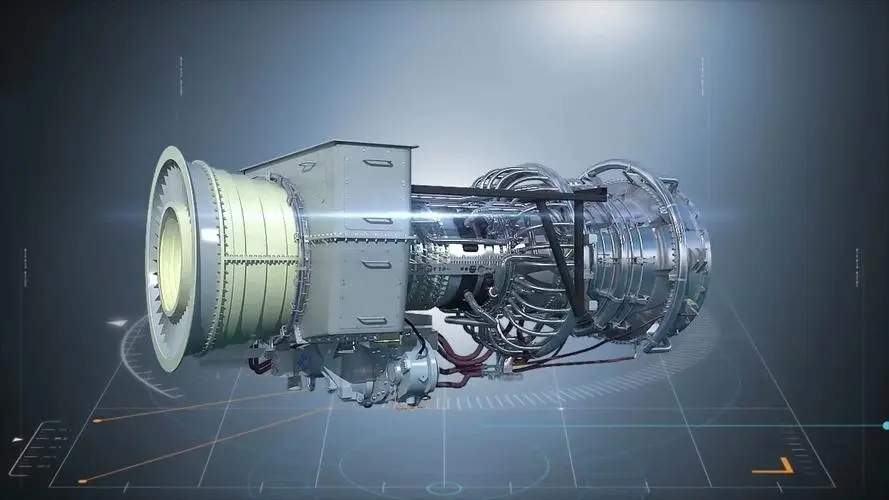 三维动画展现燃气轮机内部杂乱的机械结构